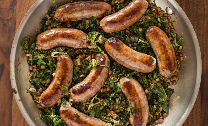 Chicken Sausage with Lentils and Kale